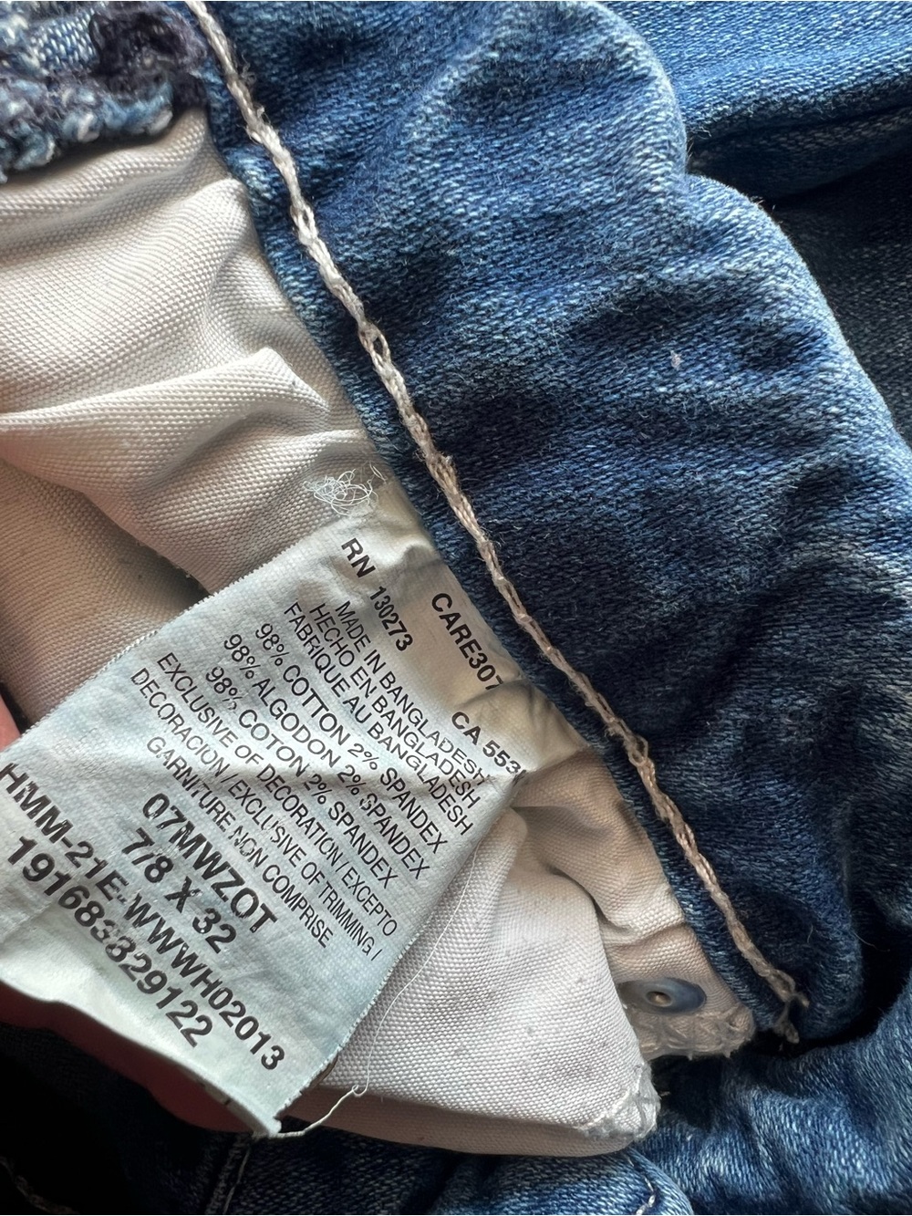 Denim Jeans with Elastic Waistband - Blue